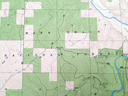 Antique Slabtown Spring, Missouri 1954 US Geological Survey Topographic Map – Pulaski, Phelps, Texas County, Hazelton, Mark Twain Forest, MO