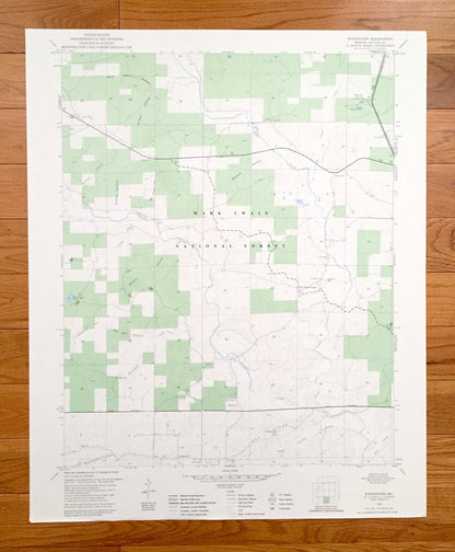 Antique Strington, Missouri 1980 US Geological Survey Topographic Map – Butler County, Pine Grove Camp, Mark Twain National Forest, MO