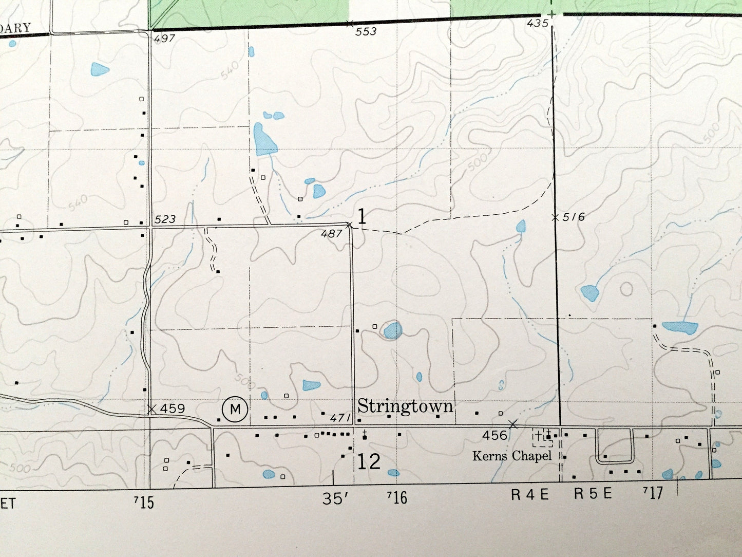 Antique Strington, Missouri 1980 US Geological Survey Topographic Map – Butler County, Pine Grove Camp, Mark Twain National Forest, MO