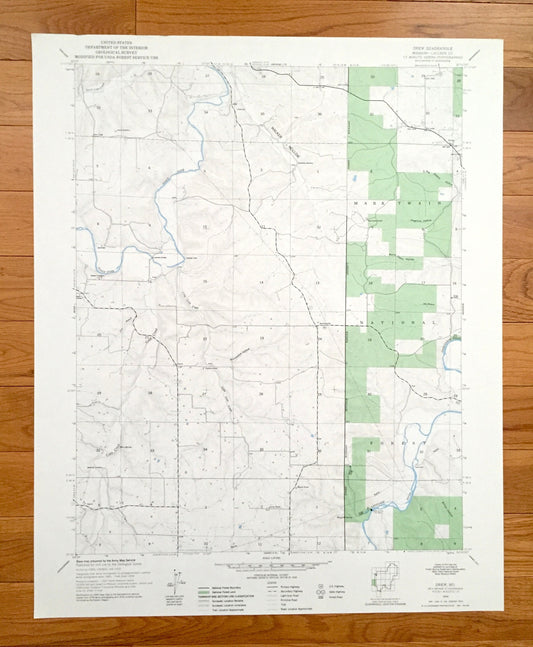 Antique Drew, Missouri 1954 US Geological Survey Topographic Map – Laclede County, Agnes, Moots Store, Jacksonville, Falcon, MO