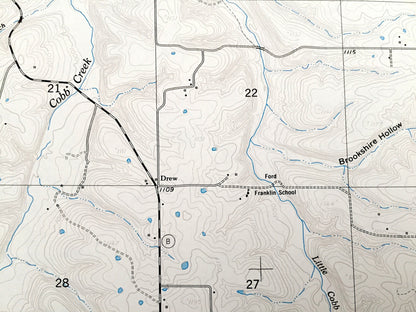 Antique Drew, Missouri 1954 US Geological Survey Topographic Map – Laclede County, Agnes, Moots Store, Jacksonville, Falcon, MO