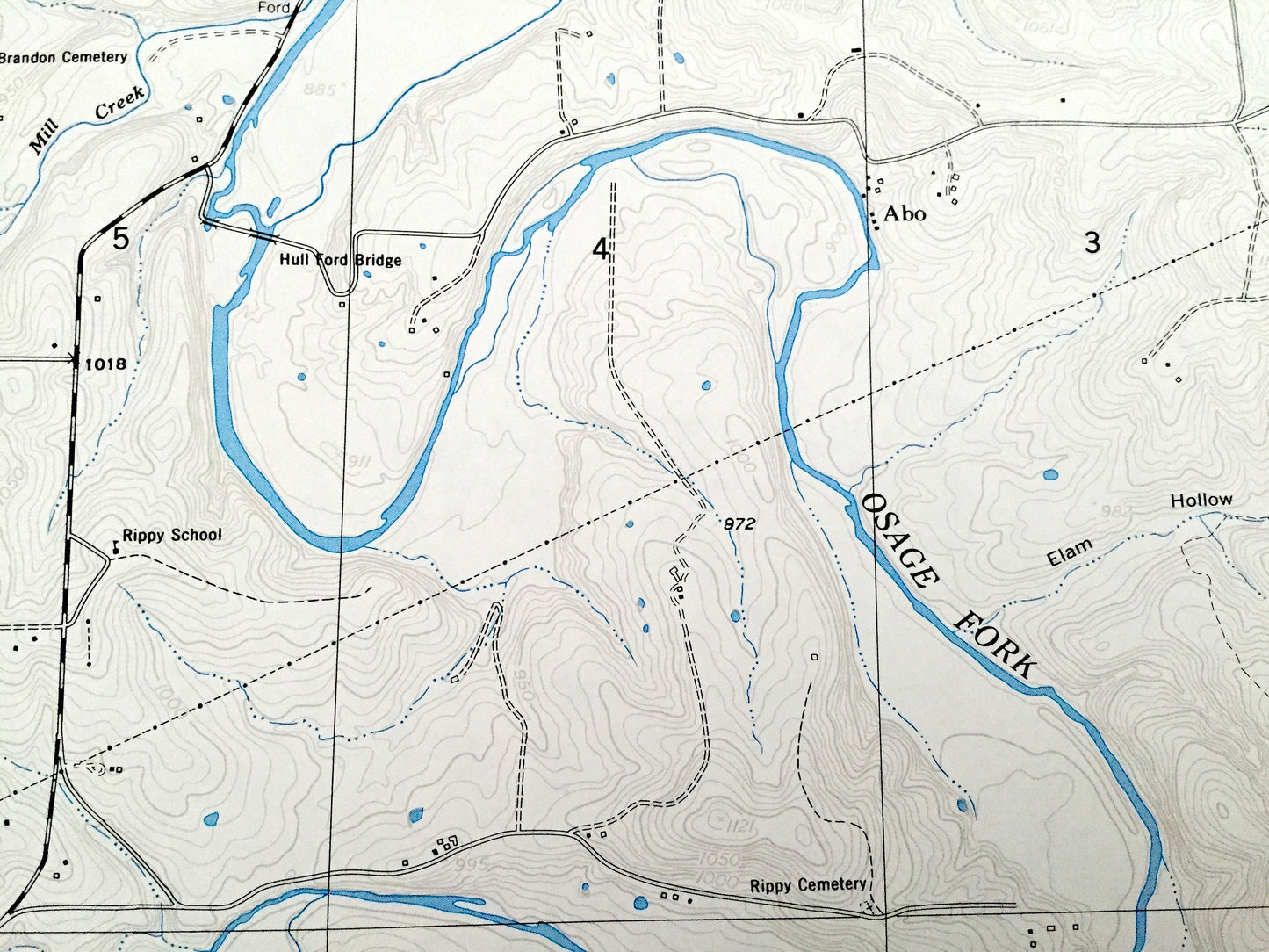 Antique Drynob, Missouri 1954 US Geological Survey Topographic Map – Pulaski, Laclede County, Harrell Ford, Mark Twain National Forest, MO
