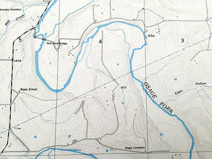 Antique Drynob, Missouri 1954 US Geological Survey Topographic Map – Pulaski, Laclede County, Harrell Ford, Mark Twain National Forest, MO