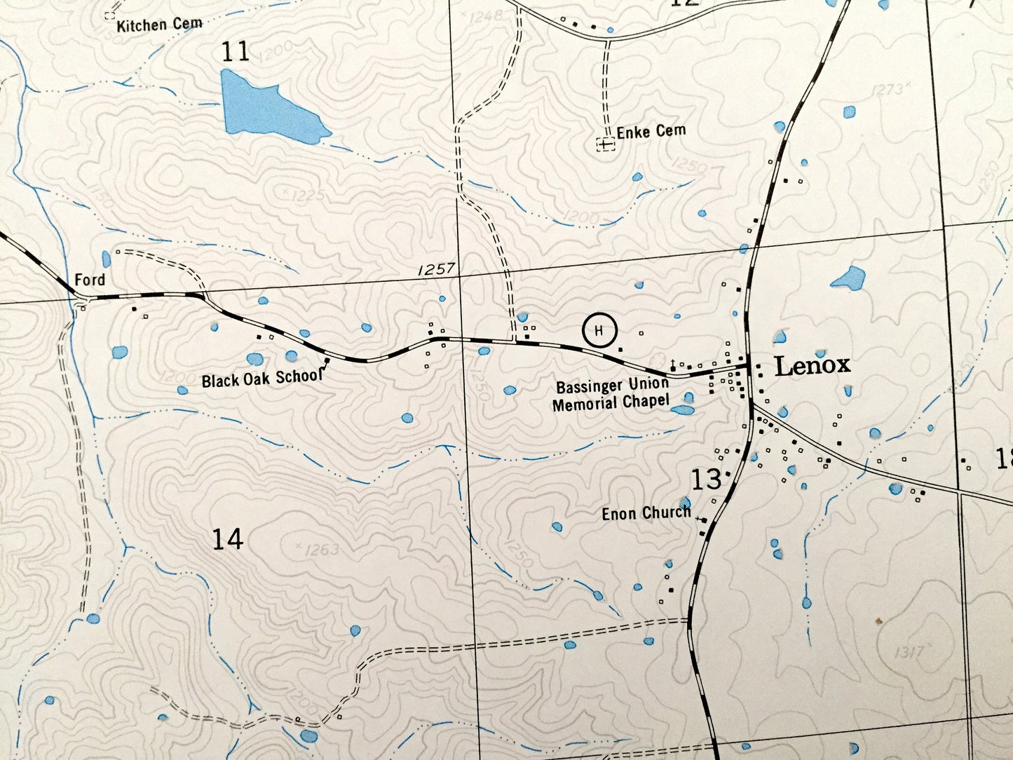 Antique Edgar Springs, Missouri 1954 US Geological Survey Topographic Map – Dent, Phelps County, Freemans Store, Craddock, Lenox, MO