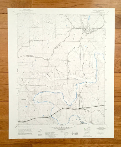 Antique Richland, Missouri 1954 US Geological Survey Topographic Map – Laclade, Pulaski, Camden County, Hazelgreen, Gasconade River, MO
