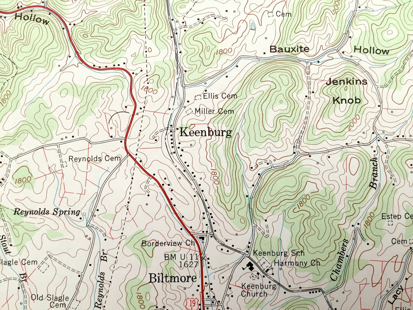 Antique Keenburg, Tennessee 1960 US Geological Survey Topographic Map – Cherokee National Forest, Sullivan, Carter County, Holston River, TN