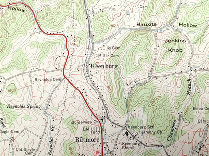 Antique Keenburg, Tennessee 1960 US Geological Survey Topographic Map – Cherokee National Forest, Sullivan, Carter County, Holston River, TN