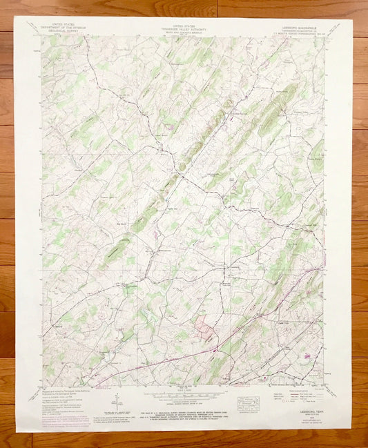 Antique Leesburg, Tennessee 1939 US Geological Survey Topographic Map – Washington County, Stewart Hill, Fairview, Unaka View, Bowmantown TN