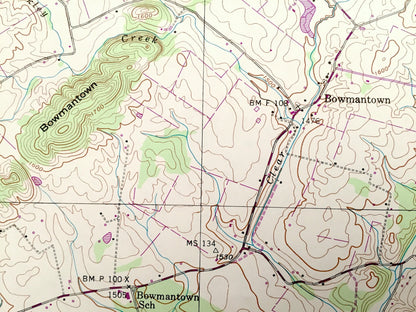 Antique Leesburg, Tennessee 1939 US Geological Survey Topographic Map – Washington County, Stewart Hill, Fairview, Unaka View, Bowmantown TN