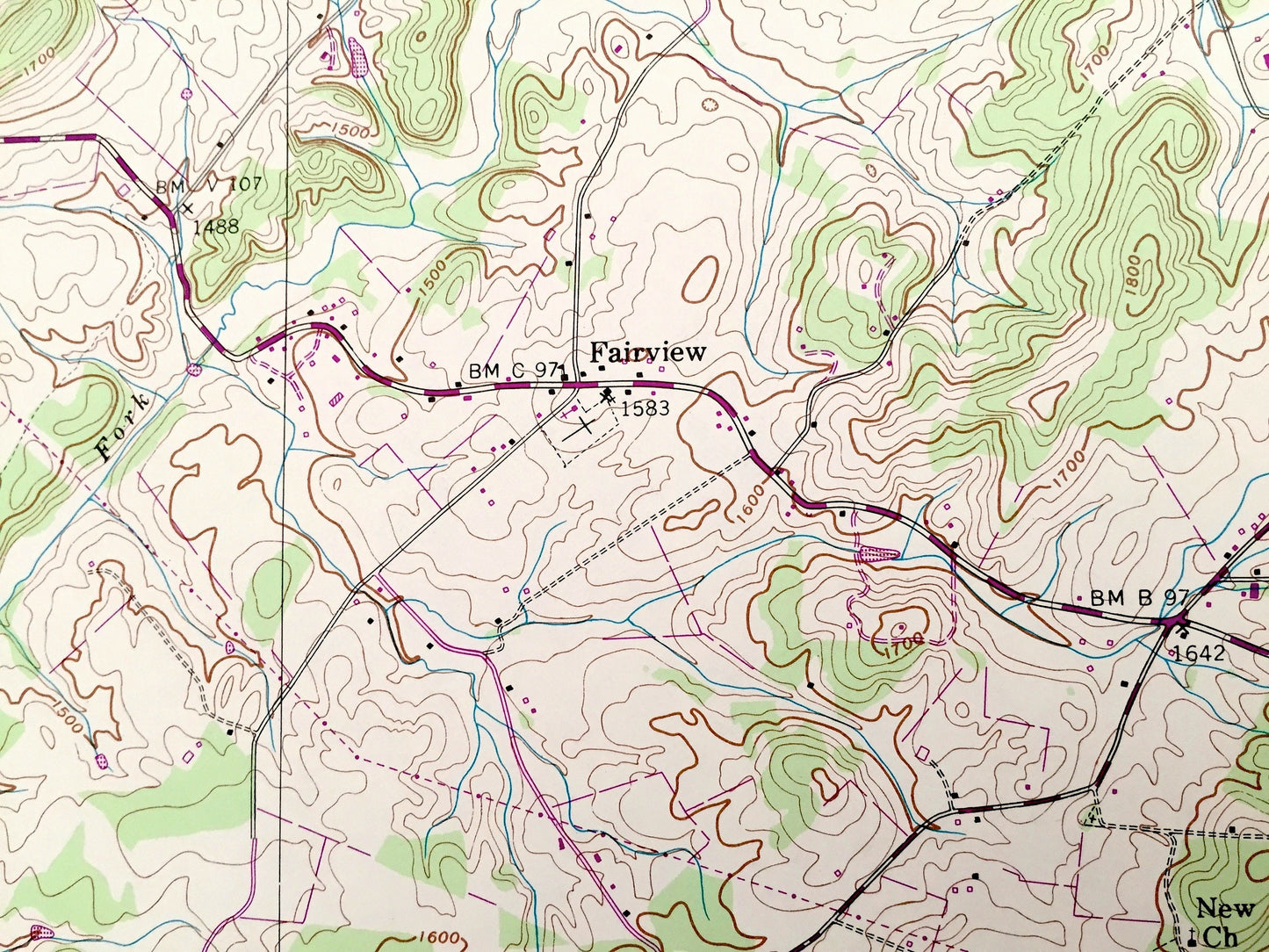 Antique Leesburg, Tennessee 1939 US Geological Survey Topographic Map – Washington County, Stewart Hill, Fairview, Unaka View, Bowmantown TN