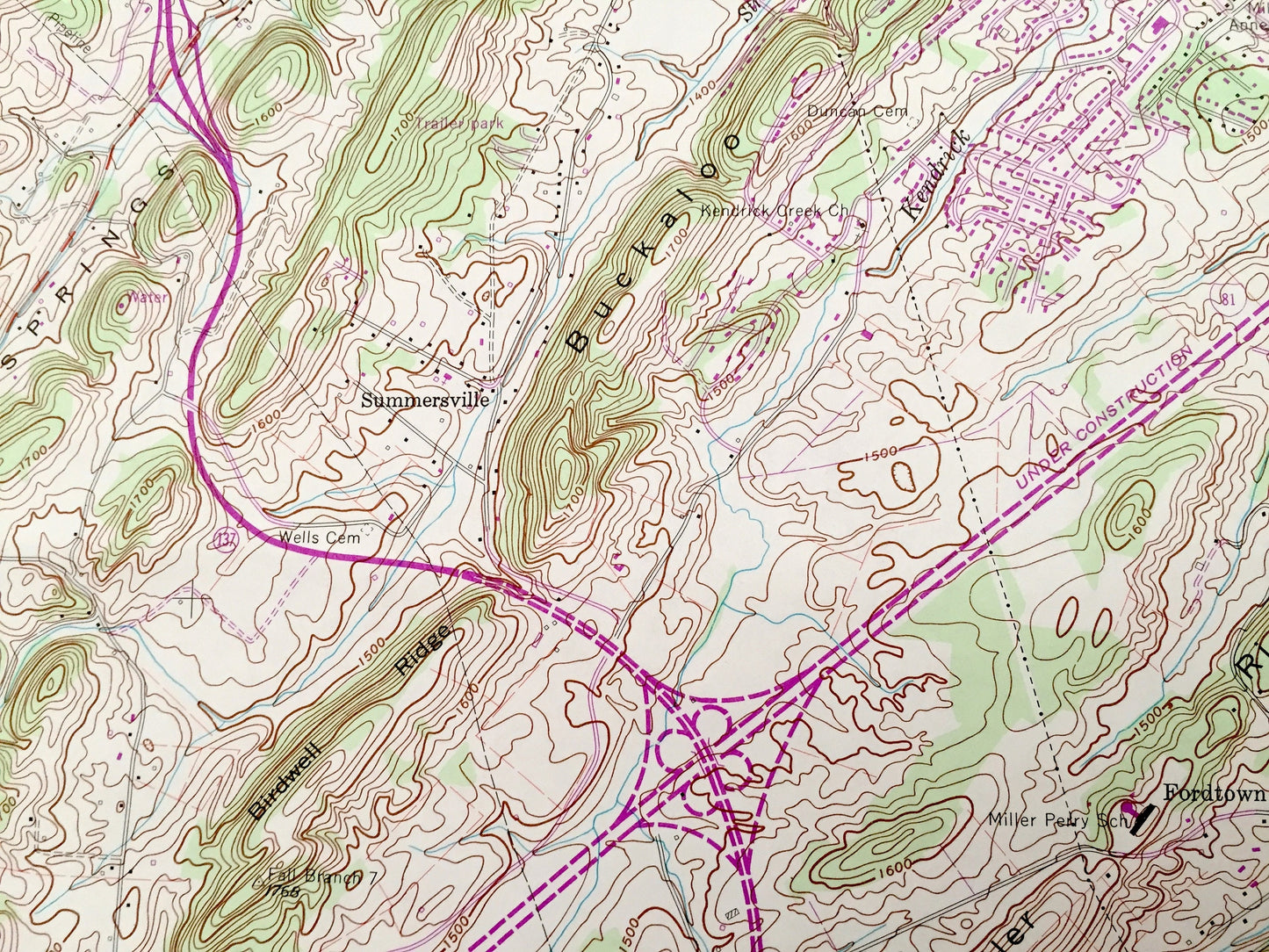 Antique Sullivan Gardens, Tennessee 1959 US Geological Survey Topographic Map – Washington County, Fall Branch Colonial Heights Lone Star TN
