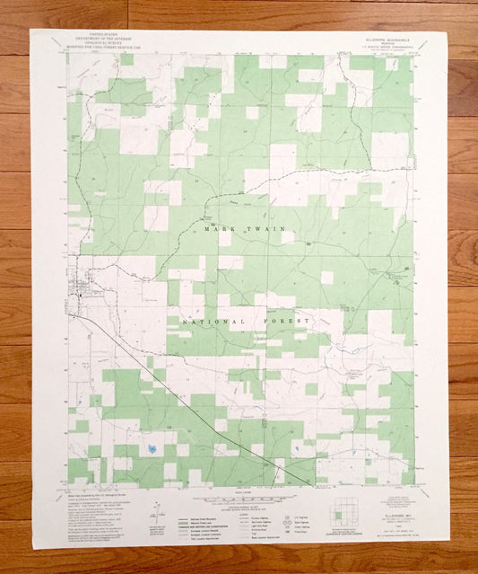 Antique Ellsinore, Missouri 1980 US Geological Survey Topographic Map – Wayne, Butler, Carter County, Orchard Switch, Hill Top, MO