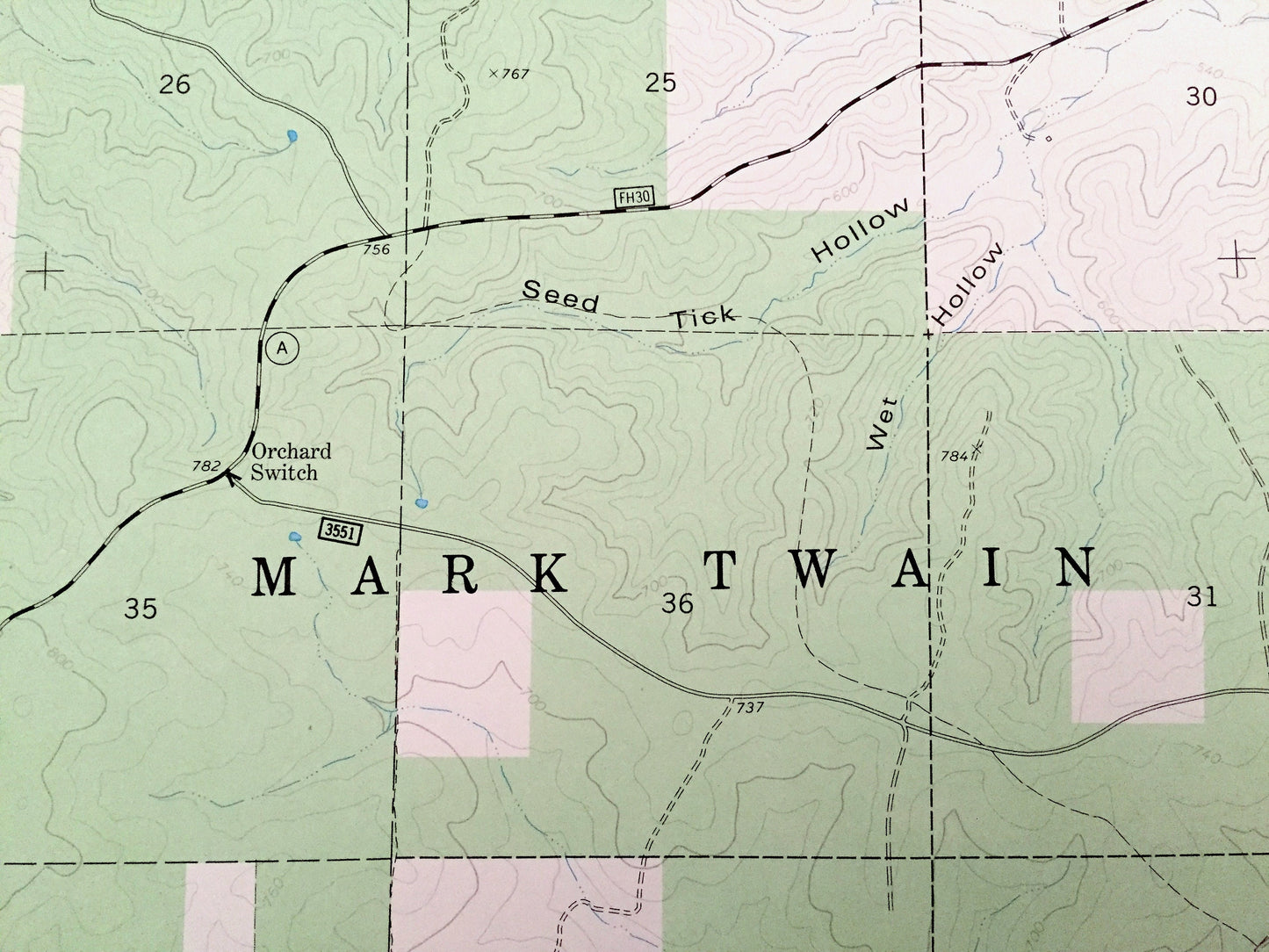 Antique Ellsinore, Missouri 1980 US Geological Survey Topographic Map – Wayne, Butler, Carter County, Orchard Switch, Hill Top, MO
