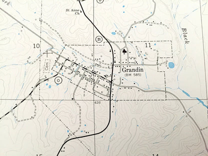 Antique Grandin, Missouri 1968 US Geological Survey Topographic Map – Carter, Ripley County Mark Twain National Forest Little Black River MO