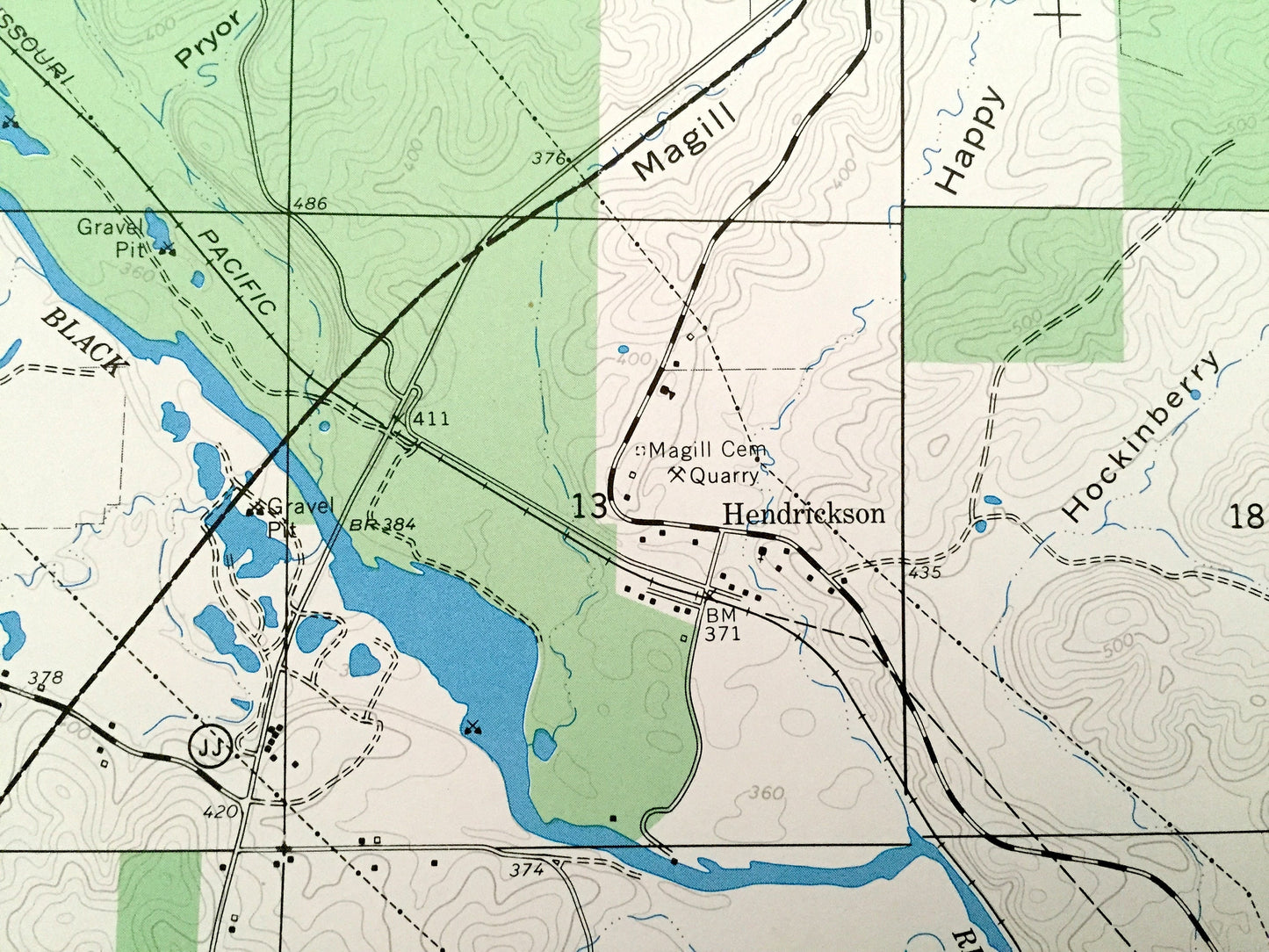 Antique Hendrickson, Missouri 1966 US Geological Survey Topographic Map – Wayne, Butler County, Collins Store, Mark Twain National Forest MO