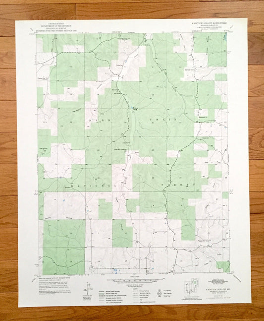 Antique Kaintuck Hollow, Missouri 1951 US Geological Survey Topographic Map – Phelps County, Mark Twain National Forest, MO