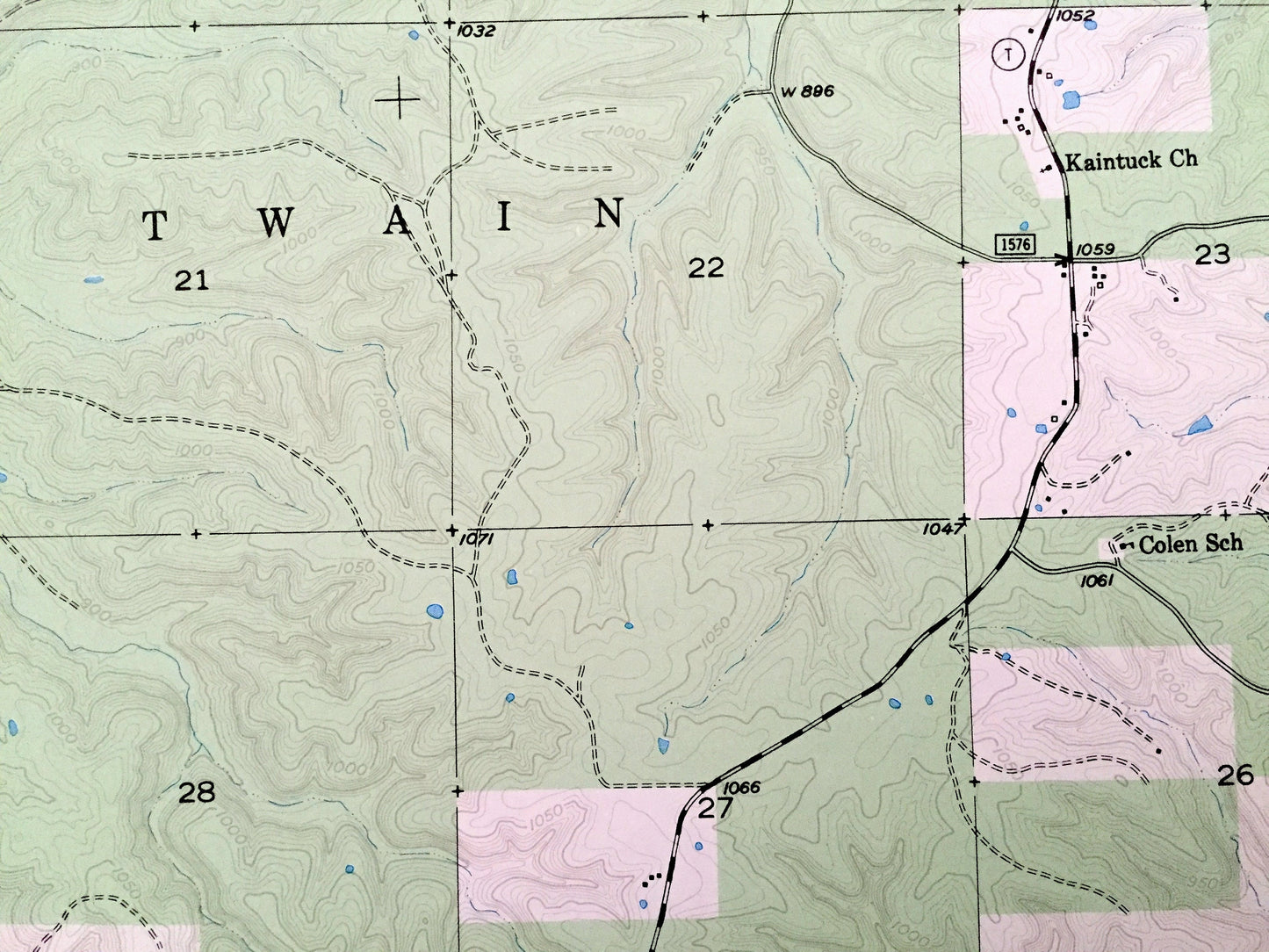 Antique Kaintuck Hollow, Missouri 1951 US Geological Survey Topographic Map – Phelps County, Mark Twain National Forest, MO
