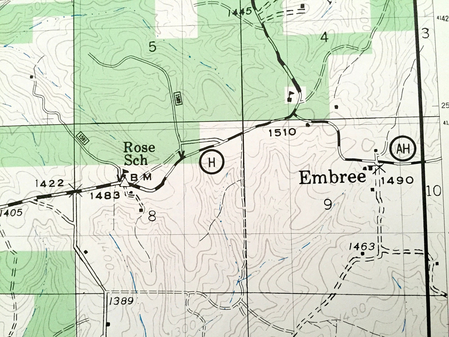 Antique Manes NE, Missouri 1941 US Geological Survey Topographic Map – Laclede, Texas, Wright County, Lynchburg, Mingsville, Embree, MO