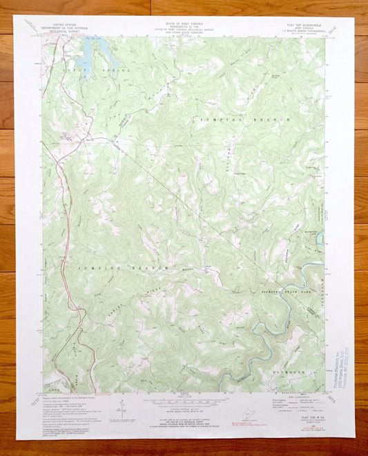 Antique Flat Top, West Virginia 1968 US Geological Survey Topographic Map – Raliegh, Summers, Mercer County, Shady Spring, Jumping Branch WV