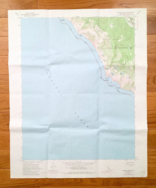 Antique Double Point, California 1954 US Geological Survey Topographic Map – Marin County, Point Reyes National Seashore, State Park, CA