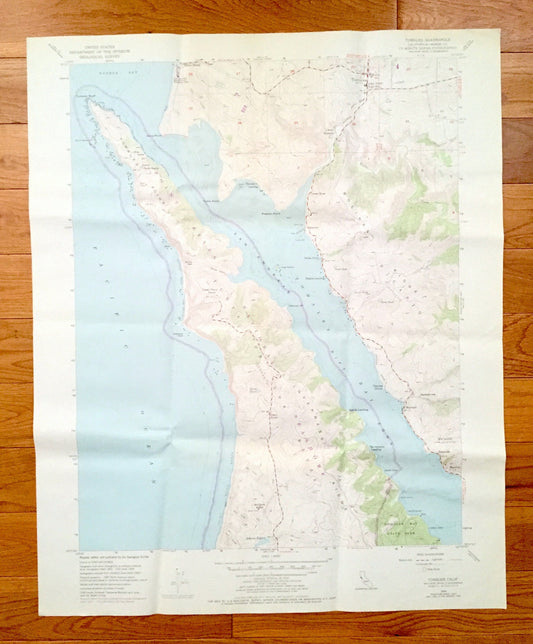 Antique Tomales Bay, California 1954 US Geological Survey Topographic Map – Marin County, Inverness Ridge, Point Reyes National Seashore CA