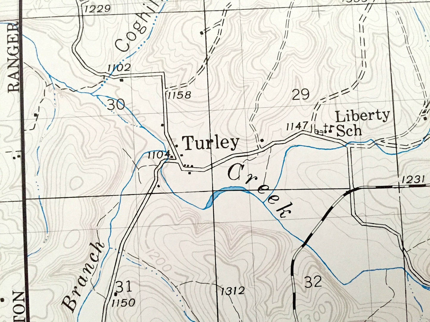 Antique Bado NW, Missouri 1941 US Geological Survey Topographic Map – Texas County, Turkey, Roubidoux, Mark Twain National Forest, MO