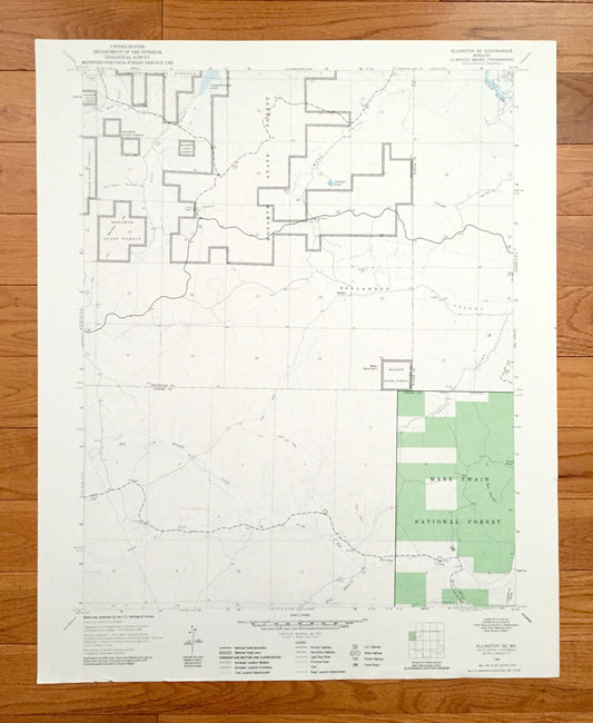 Antique Ellington SE, Missouri 1968 US Geological Survey Topographic Map – Carter, Wayne, Reynolds County, Bozarth State Forest, MO