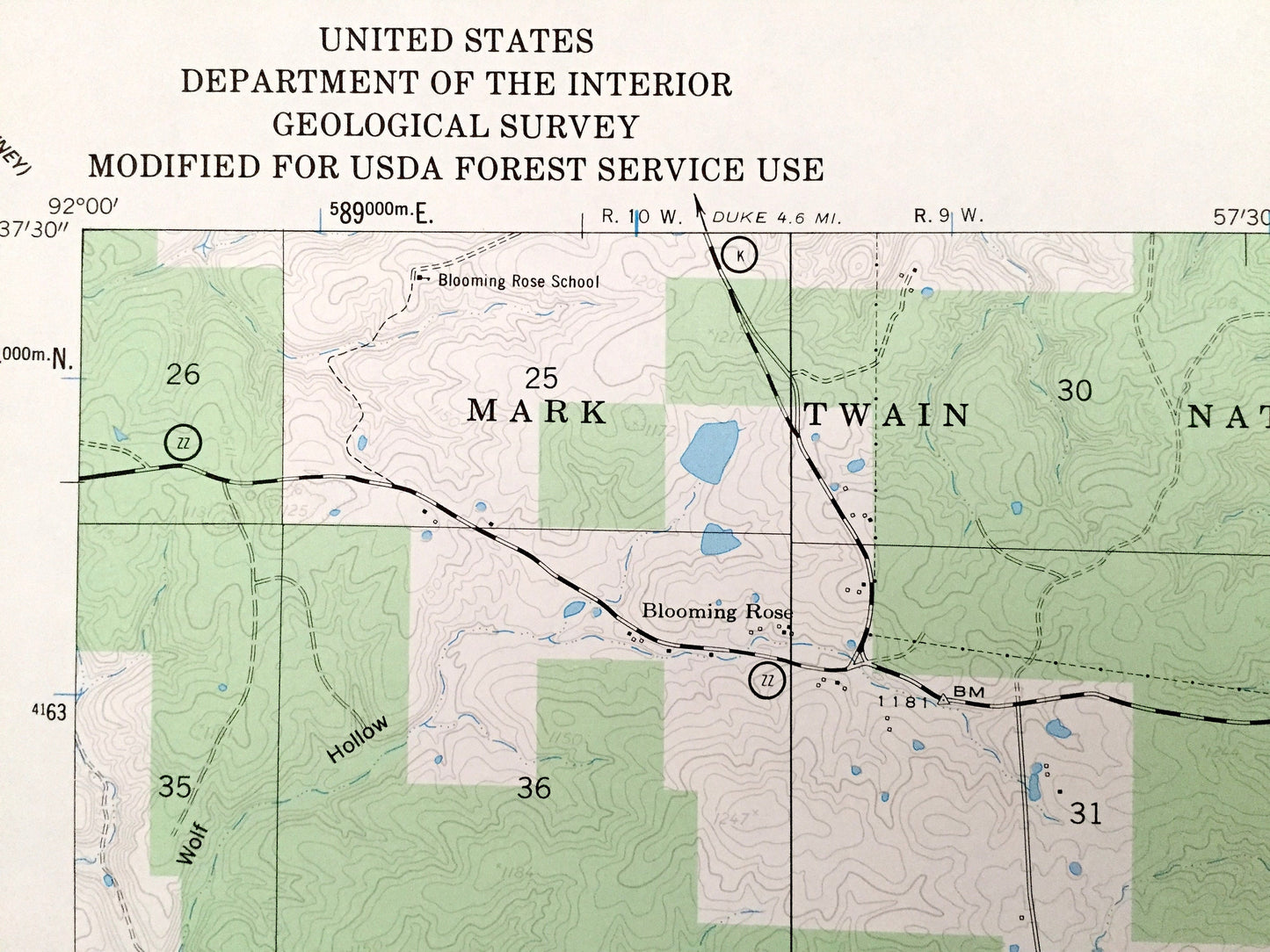 Antique Beulah, Missouri 1954 US Geological Survey Topographic Map – Phelps, Texas County, Blooming Rose, Sherrill, Kinderpost, MO