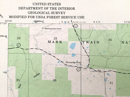 Antique Beulah, Missouri 1954 US Geological Survey Topographic Map – Phelps, Texas County, Blooming Rose, Sherrill, Kinderpost, MO