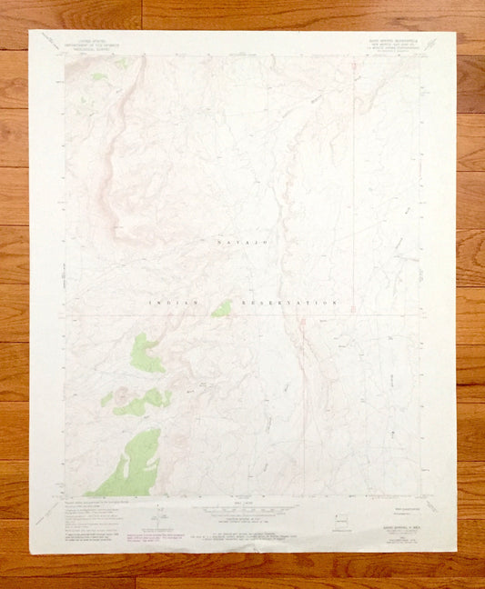 Antique Sand Spring, New Mexico 1966 US Geological Survey Topographic Map – Catron County, Navajo Indian Reservation Shiprock Wash Desert NM