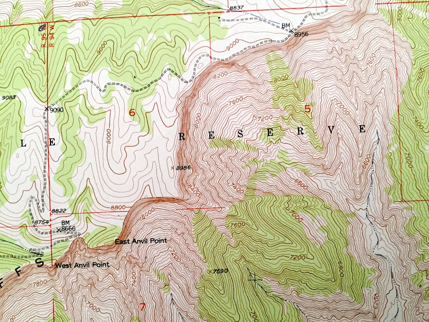 Antique Anvil Points, Colorado 1952 US Geological Survey Topographic Map – Garfield County, Lacy, Naval Oil Shale Reserve, Creek, Gulch, CO