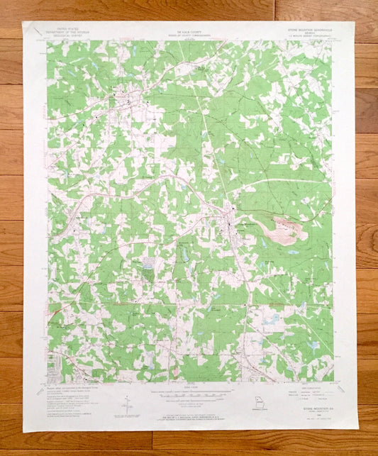 Antique Stone Mountain, Georgia 1956 US Geological Survey Topographic Map – Gwinnett, DeKalb County, Tucker, Clarkston, Pine Lake Trickem GA