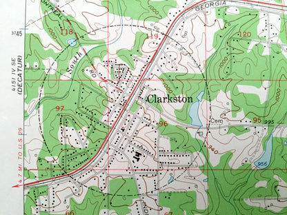 Antique Stone Mountain, Georgia 1956 US Geological Survey Topographic Map – Gwinnett, DeKalb County, Tucker, Clarkston, Pine Lake Trickem GA