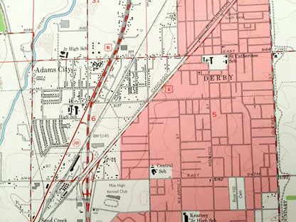Antique Denver, Colorado 1957 US Geological Survey Topographic Map – Adams County, Thornton, Western Hills, Derby, Commerce Town, CO
