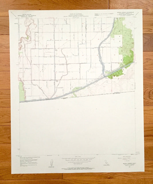 Antique Bonds Corner, California 1957 US Geological Survey Topographic Map – Imperial County, East Mesa, Alamo River, USA-Mexico Border, CA