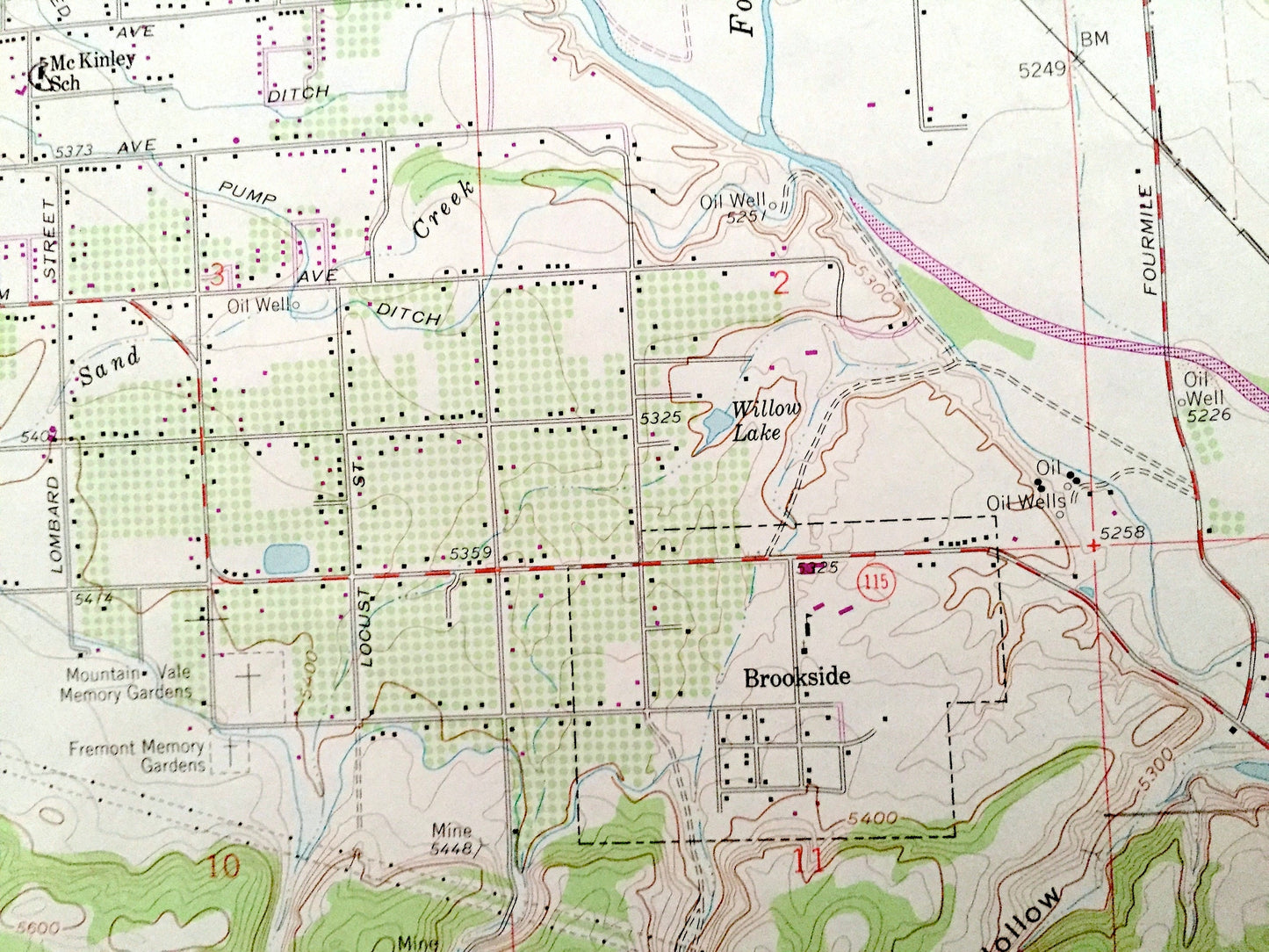 Antique Canon City, Colorado 1959 US Geological Survey Topographic Map – Fremont County, Lincoln Park, Florence, Orchard Park, Brookside, CO