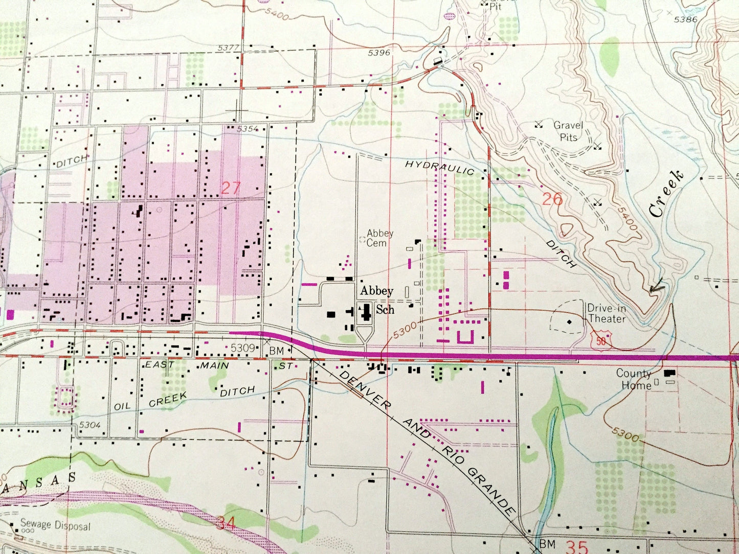 Antique Canon City, Colorado 1959 US Geological Survey Topographic Map – Fremont County, Lincoln Park, Florence, Orchard Park, Brookside, CO