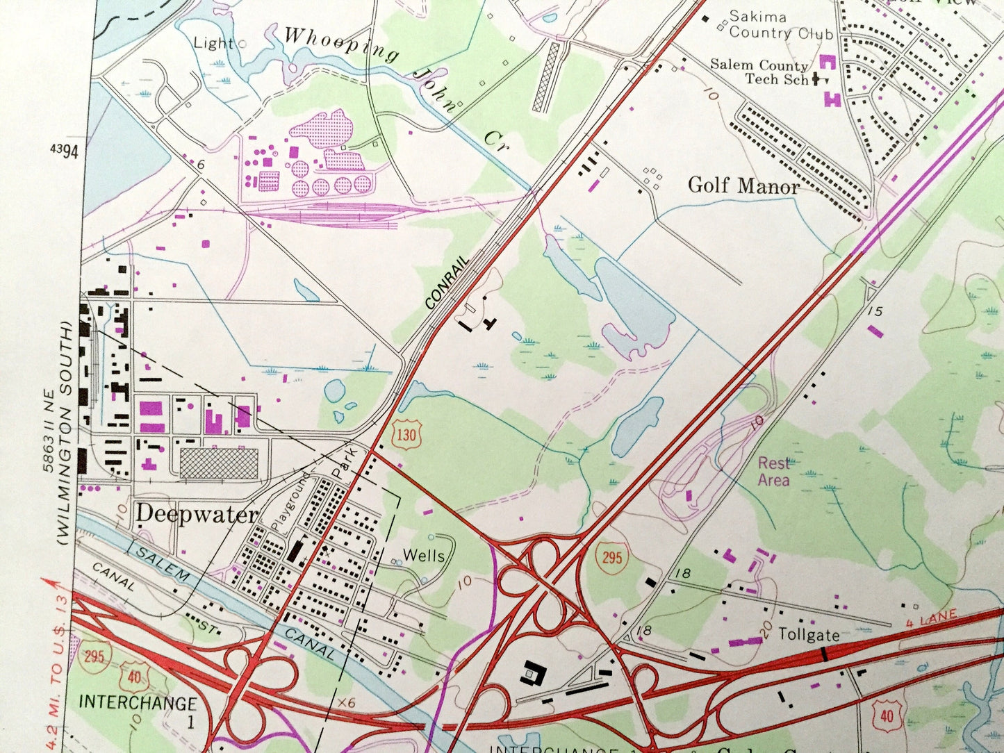 Antique Penns Grove, New Jersey 1967 US Geological Survey Topographic Map – Gloucester. Salem County, NJ, New Castle County, Edgemont, DE