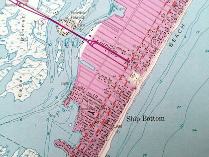 Antique Ship Bottom, New Jersey 1952 US Geological Survey Topographic Map – Ocean County, Union, Stafford, Beach View, Barnegat, Bay Side NJ