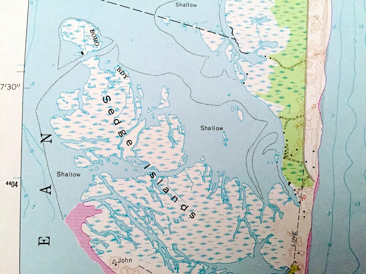 Antique Barnegat Light, New Jersey 1953 US Geological Survey Topographic Map – Ocean County, Lacey, Ocean, Long Beach, Berkeley, Shore, NJ