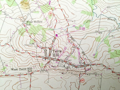 Antique Terre Hill, Pennsylvania 1956 US Geological Survey Topographic Map – Berks, Lancaster County, Brecknock, Ephrata, Earl, PA