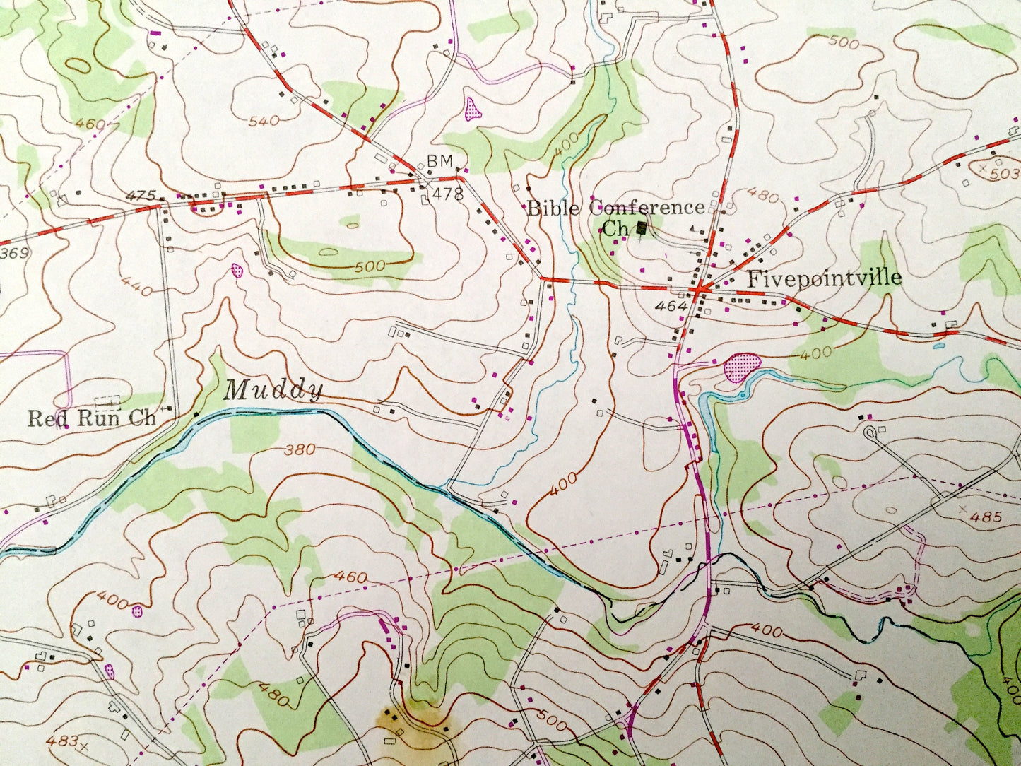 Antique Terre Hill, Pennsylvania 1956 US Geological Survey Topographic Map – Berks, Lancaster County, Brecknock, Ephrata, Earl, PA