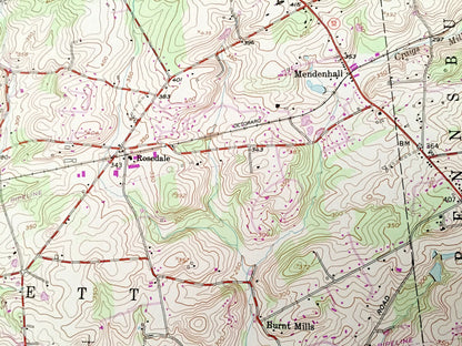 Antique Kennett Square, Pennsylvania 1954 US Geological Survey Topographic Map – Chester County, New Garden, PA, New Castle County, DE