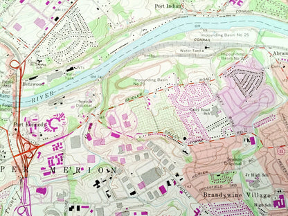 Antique Valley Forge, Pennsylvania 1966 US Geological Survey Topographic Map – Chester, Montgomery County, Schuylkill, Tredyffrin, Radnor PA