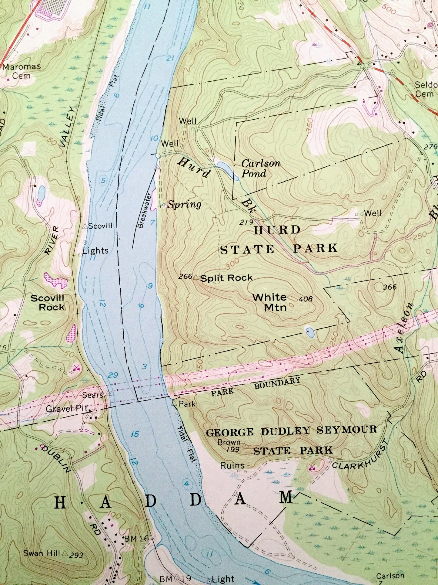 Antique Middle Haddam, Connecticut 1961 US Geological Survey Topographic Map – Middlesex County, Portland, Middletown, East Hampton, CT