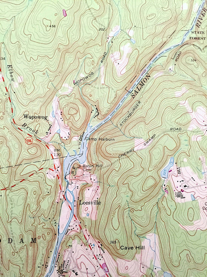 Antique Moodus, Connecticut 1967 US Geological Survey Topographic Map – Hartford, New London, Middlesex County, Marlborough, Colchester, CT