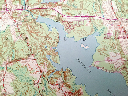 Antique Jewett City, Connecticut 1953 US Geological Survey Topographic Map – New London County, Griswold, Preston, North Stonington, CT