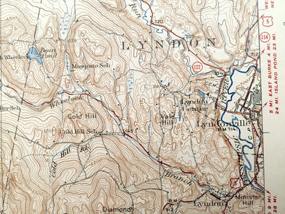 Antique Lyndonville, Vermont 1951 US Geological Survey Topographic Map – Caledonia Orleans County Barton Sheffield Sutton Wheelock Lyndon VT