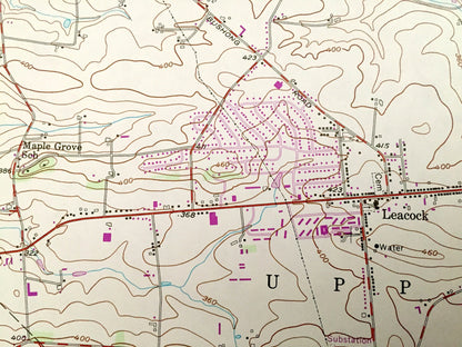 Antique Leola, Pennsylvania 1956 US Geological Survey Topographic Map – Lancaster County, Warwick, Manheim, Leacock, Paradise, Strasburg, PA