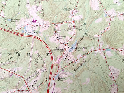 Antique Glastonbury, Connecticut 1964 US Geological Survey Topographic Map – Middlesex, Hartford County, Manchester, Portland, Addison, CT